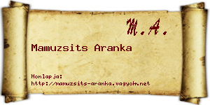 Mamuzsits Aranka névjegykártya